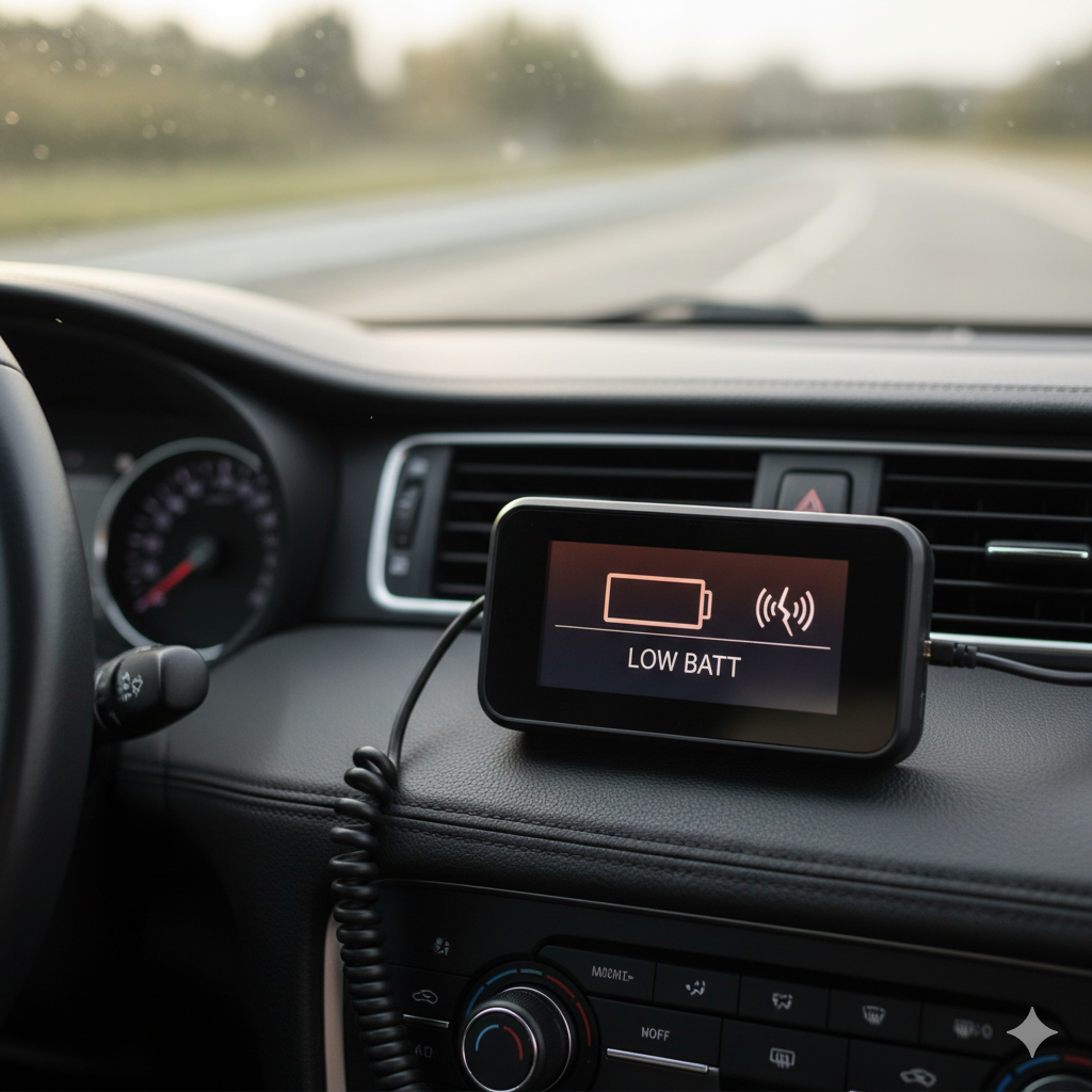 GPS tracker with low battery causing location inaccuracies